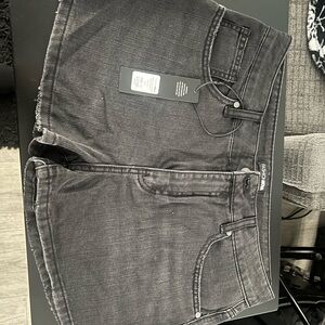 Fashion Nova Black Non-Stretch Denim Shorts